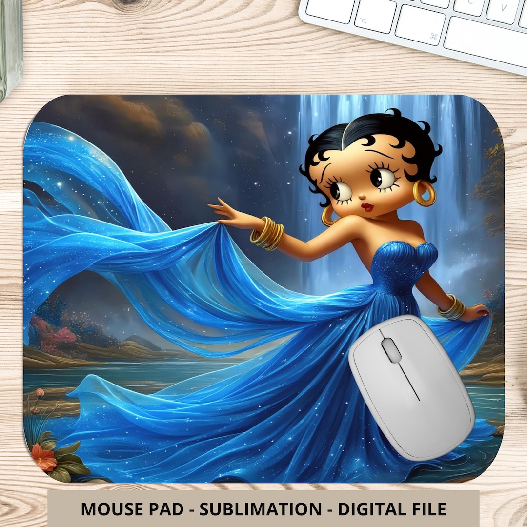 Boop Mouse 1 PNG Mouse Pad Betty Boop Blue Sublimation, Betty Mousepad PNG Design ...