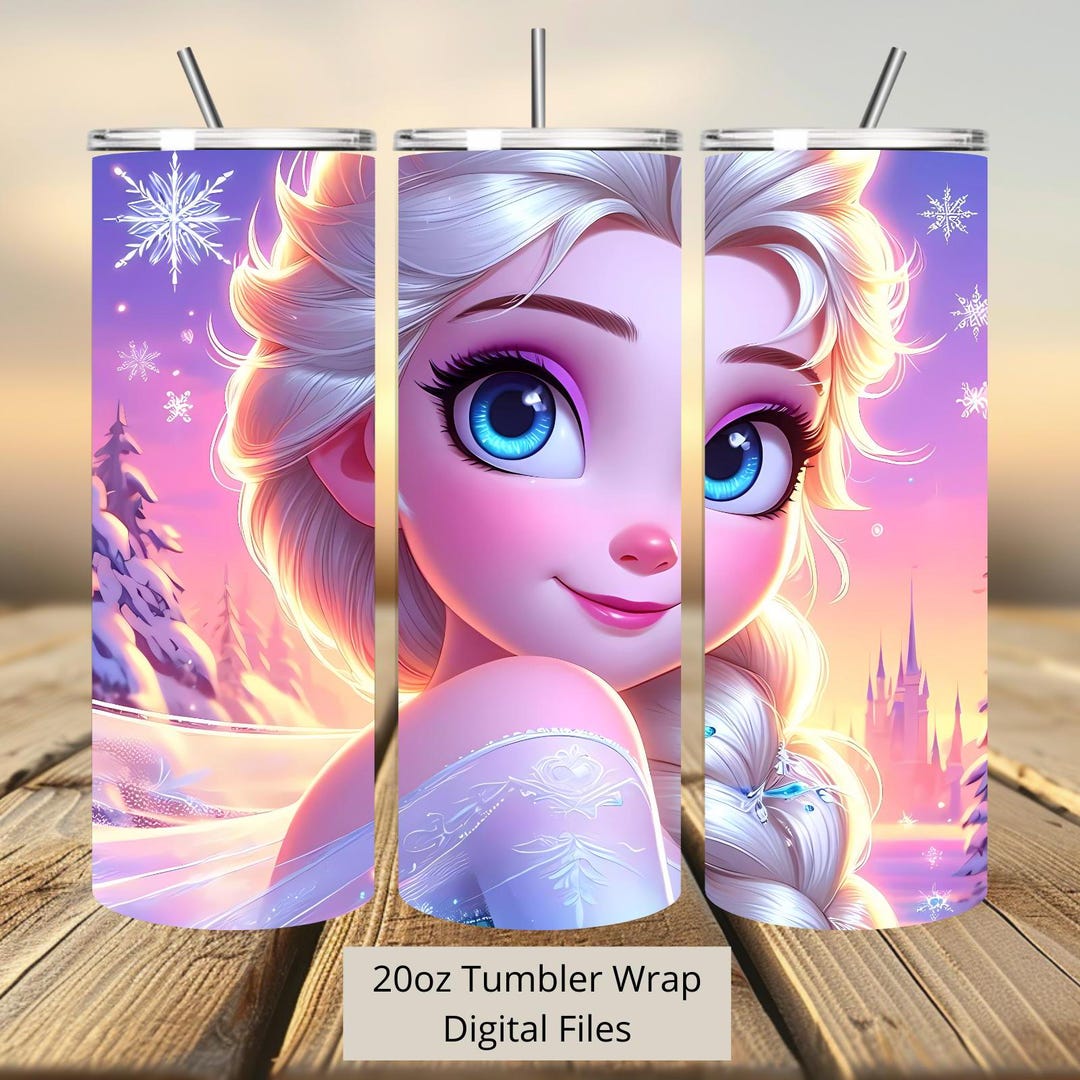 Elza Wrapper 3D Cute Elsa Frozen Tumbler Wrap, Frozen Tumbler Wrap Sublimation ...