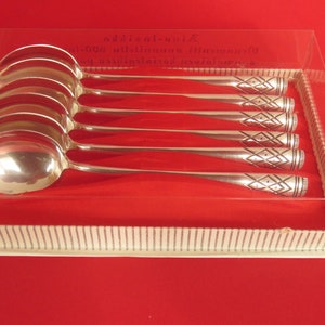Vintage scandinavian  set of six 830 solid silver coffee spoons,Aino, Kaija Österlund  disigne