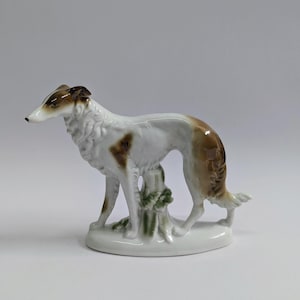 Vintage German Wallendorf porcelain figurine of a greyhound dog