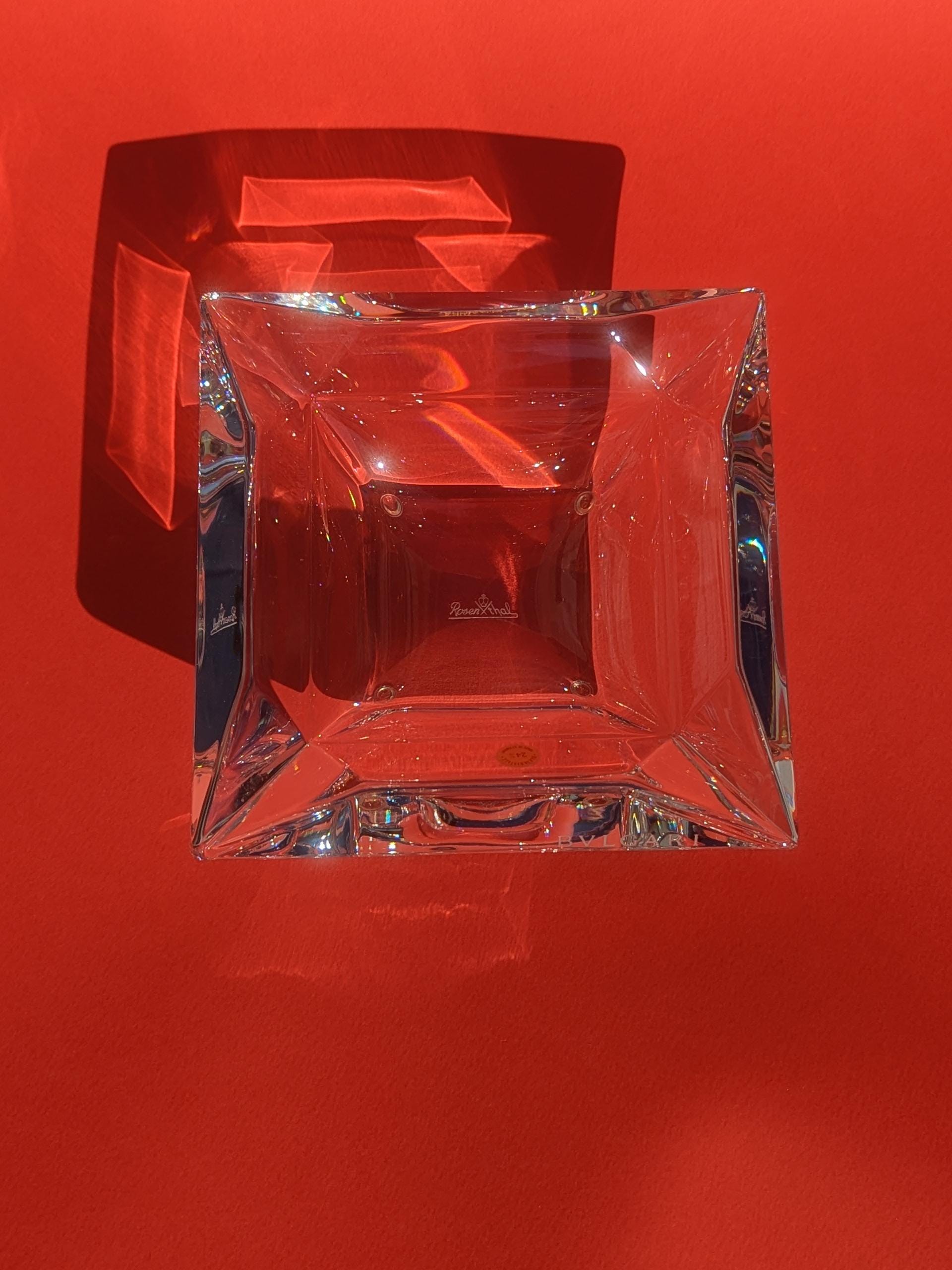 Bvlgari Rosenthal Square Crystal Ashtray - Etsy