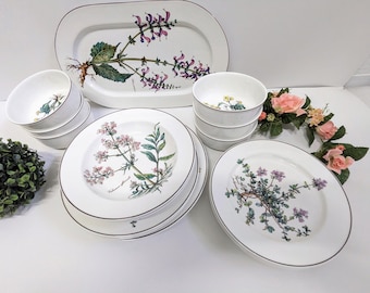 Villeroy and Boch Botanica Replacement Plates, Bowls & Platter – Vintage Floral Porcelain Dishware – Made in Luxembourg
