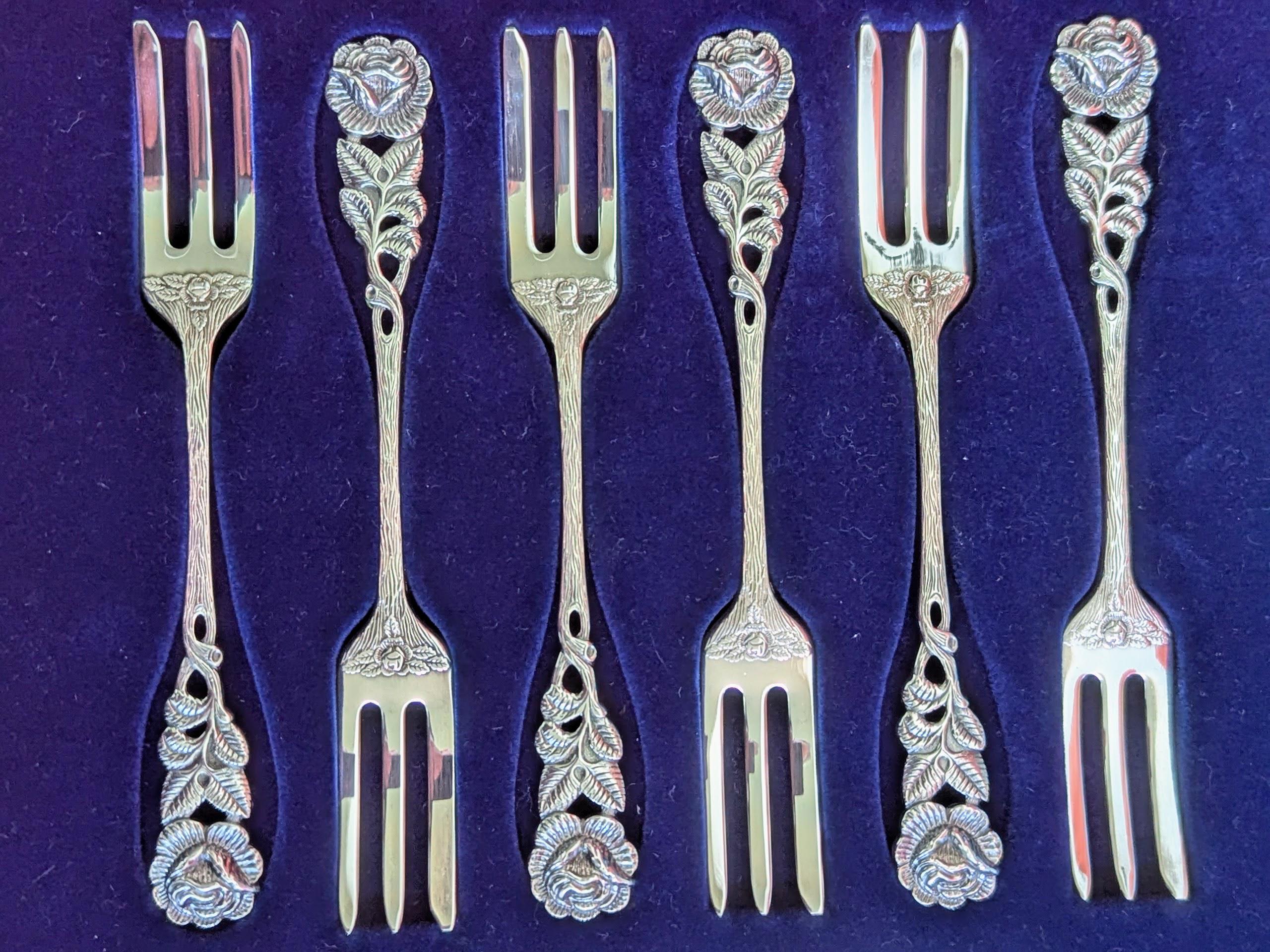 ヴィンテージ シルバーメッキ コーヒー カトラリー セット – 15 ピース