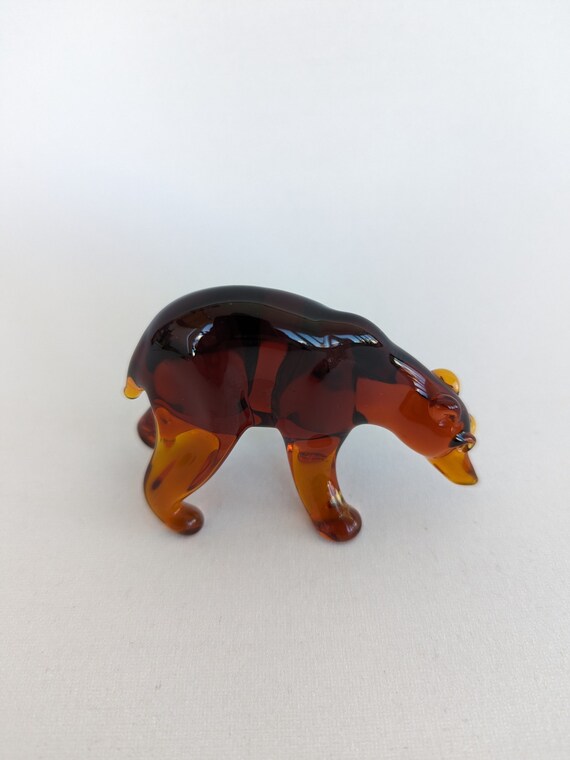 ヴィンテージ アンバー クリスタル ガラス クマの置物 - Etsy 日本
