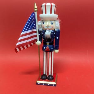 Vintage Uncle Sam Nutcracker - Patriotic Christmas Decoration 12&quot; tall