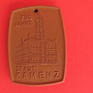 Vintage Meissen Porcelain Medal Commemorating 750 Years of Kamenz 1975