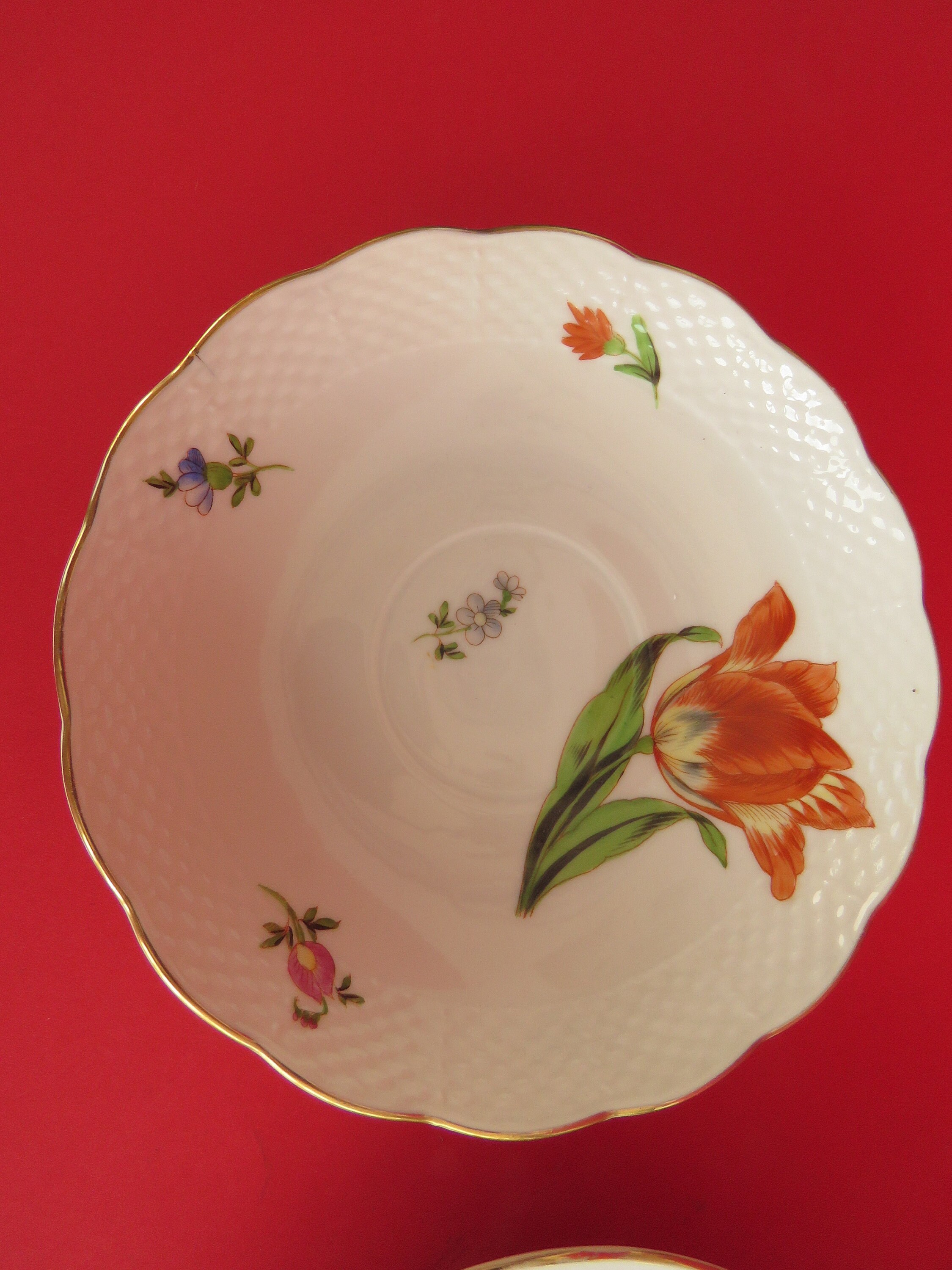 Pair of Herend Spring Mini Plates - Bakony Tulip Dish