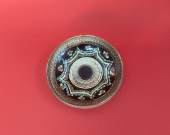 Vintage Horezu Clay Wall Plate: A Traditional Romanian Folk Plate from the 1960s.