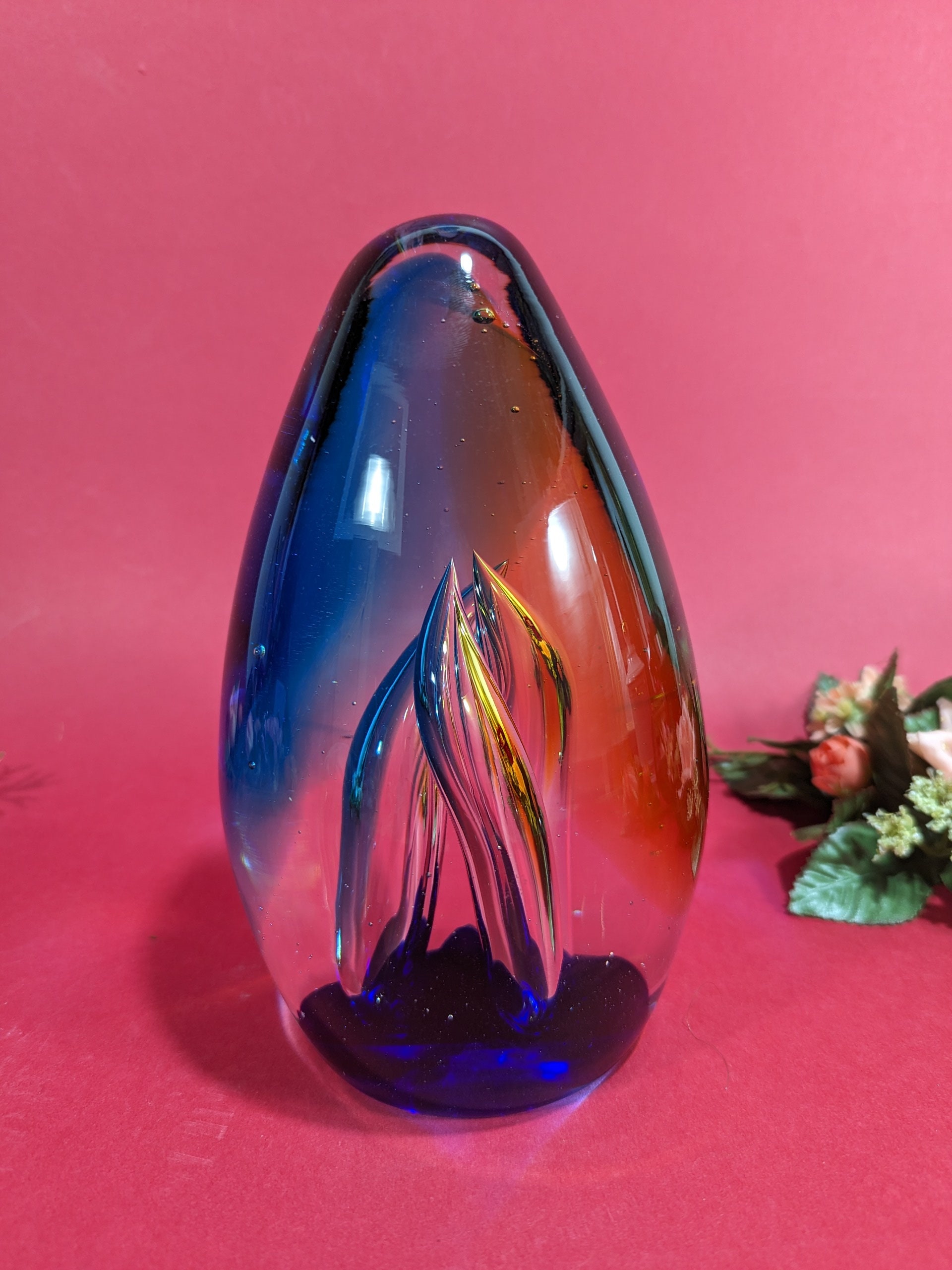Stunning Murano Oval Egg Shaped Art Glass Paperweight Sculpture - Etsy
