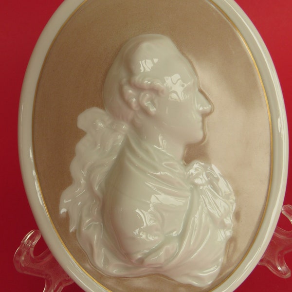 Jeune médaillon Goethe en porcelaine Hochst, camée en porcelaine Goethe