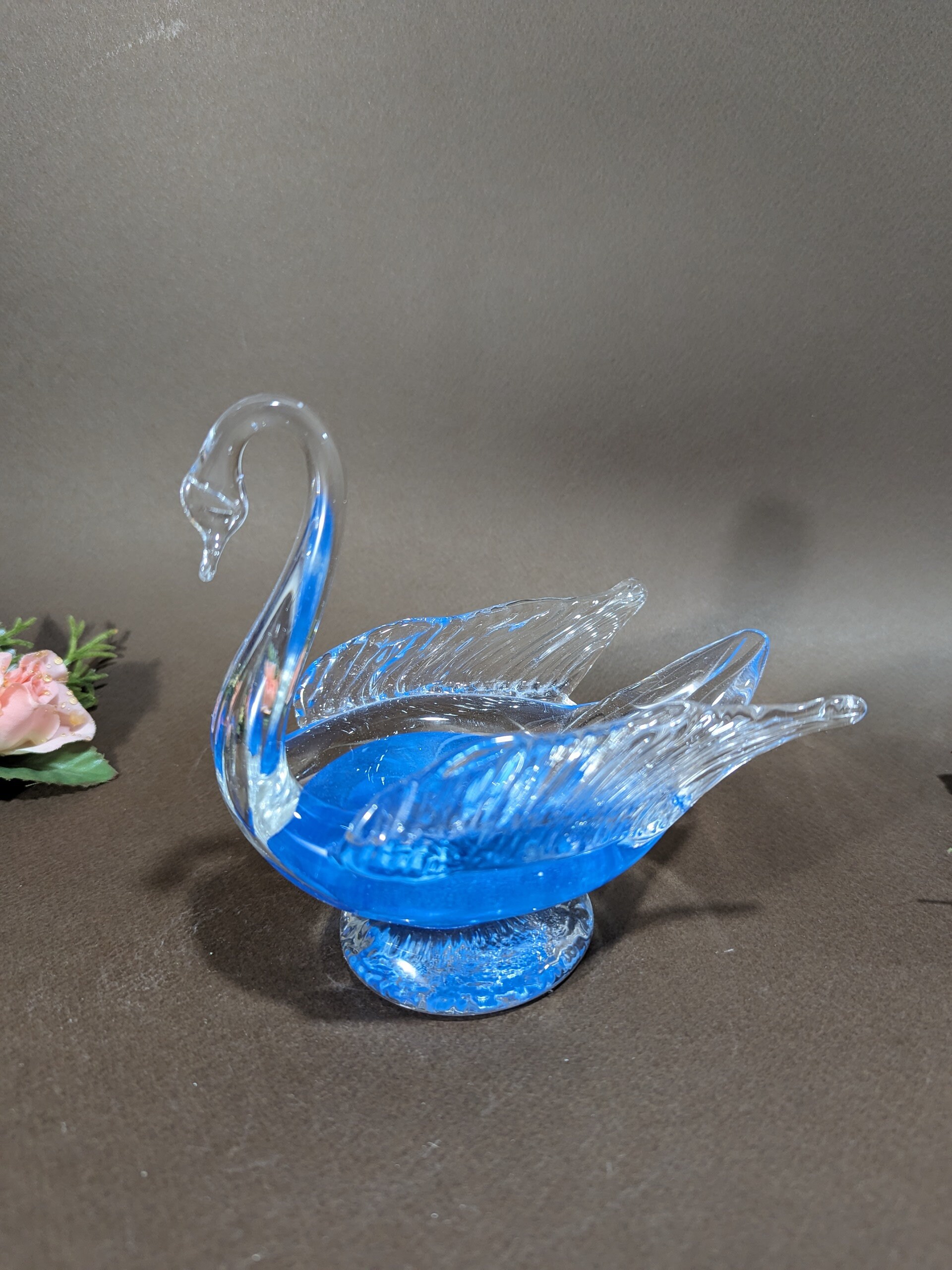 Vintage Murano-style Glass Swan Candy Dish or Candle Holder - Etsy