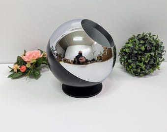 Refrigeratore per bottiglie Quist Vintage – Refrigeratore per vino in stile Mid-Century Modern, secchiello per il ghiaccio a sfera cromato, accessorio da bar in stile Space Age, portabottiglie modernista tedesco