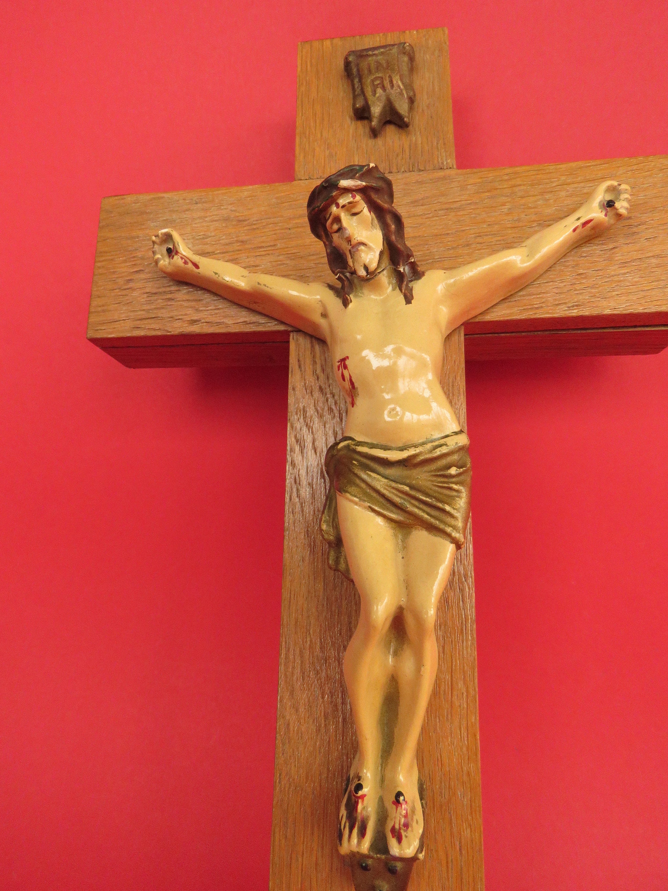 INRI イエス・キリストの十字架 壁掛け 十字架 - Etsy 日本