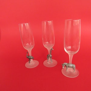 Luminarc Safari champagne glasses, Zebra champagne flute