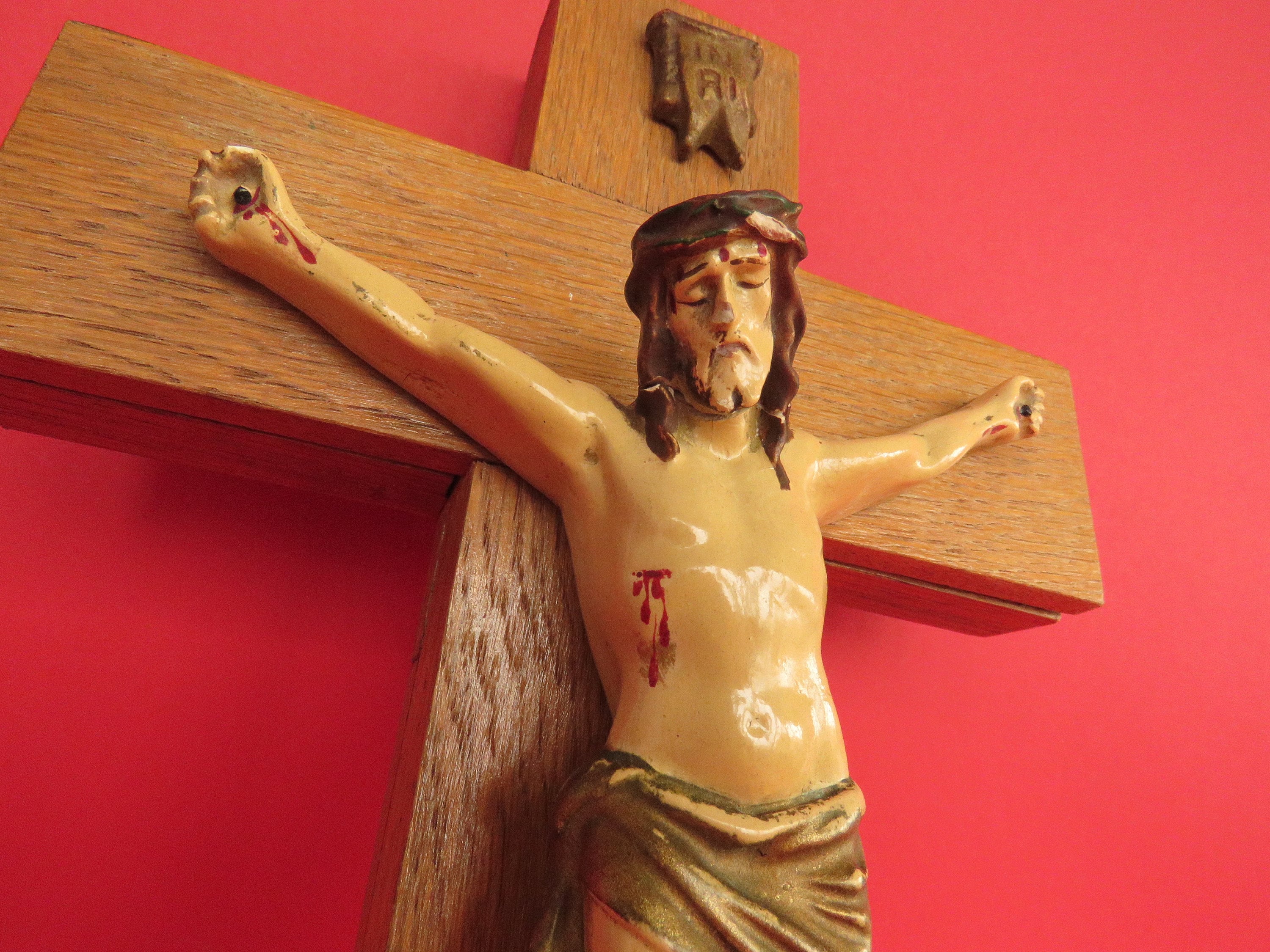 INRI イエス・キリストの十字架 壁掛け 十字架 - Etsy 日本