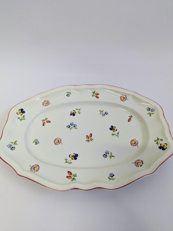 ヴィンテージ オーバル プラッター Villeroy & Boch Petite Fleur 14