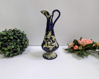 イタリア製陶芸陶器花瓶 - ピッチャー gal 0,132 手描き模様の鳥