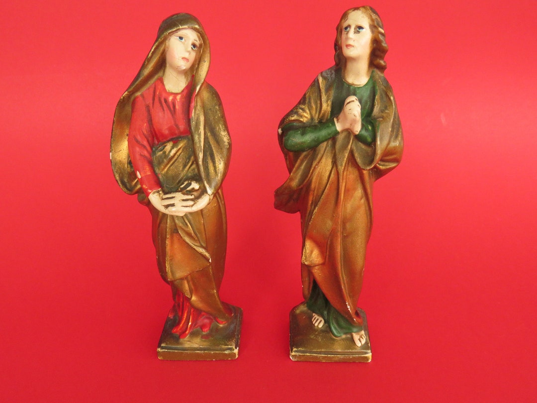 Two Antique Statues of the Virgin Mary and Mary Magdalene, German
