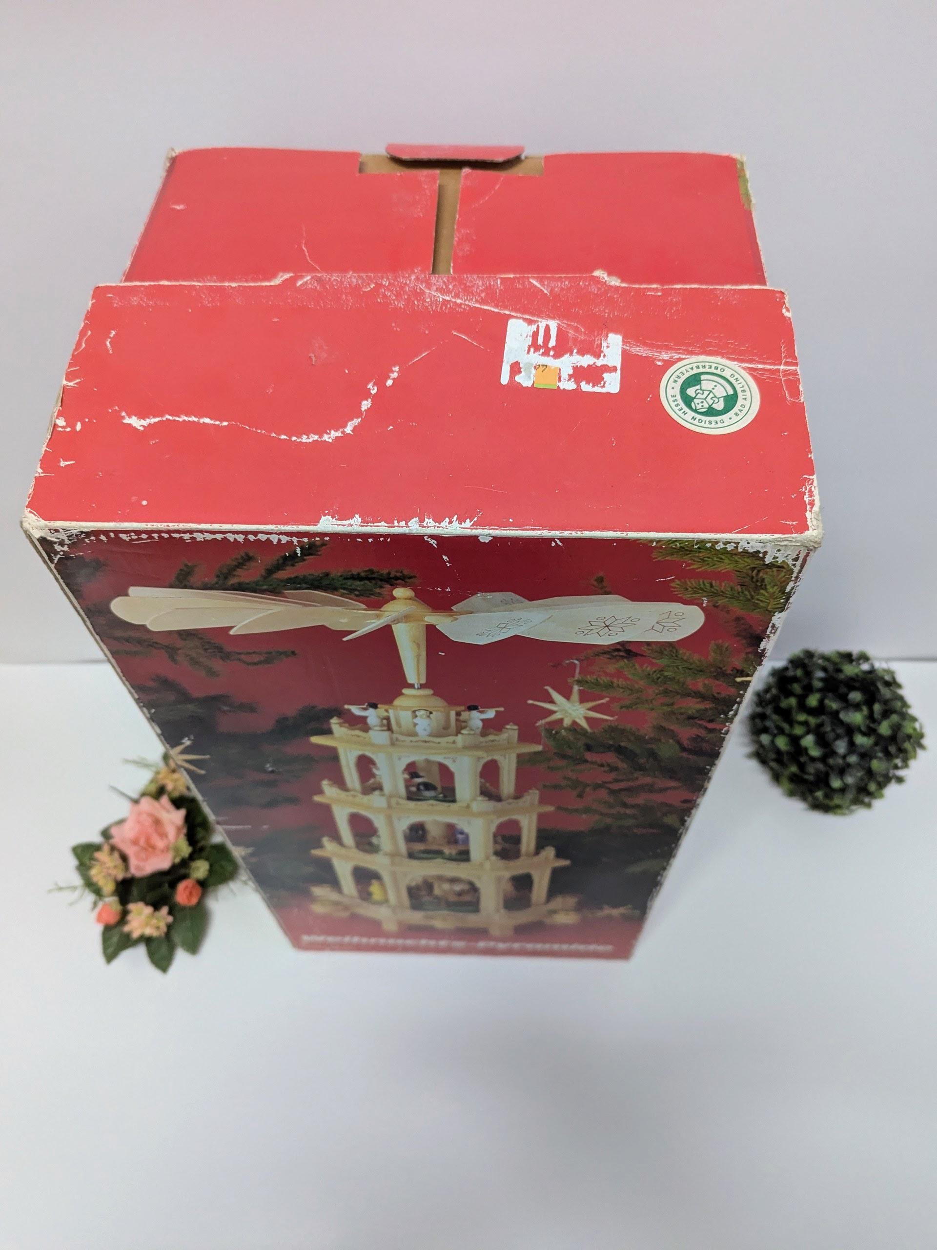 ヴィンテージ　木堀風人形　West Germany　4体セット Vintage 4-tier German Christmas Pyramid – Hand-carved Wooden