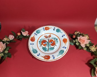 アンティークの伝統的な陶器の花模様の青い絵皿 - Etsy 日本