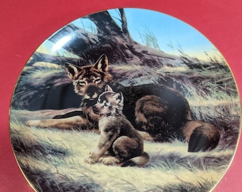 Vintage Decorative Plate The Red Wolf Last of Their Kind Endangered Species By Will Nelson