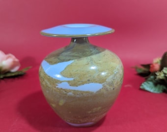 Vintage  exquisite blue opaline vase art glass,Murano glass  Italy, 1970s