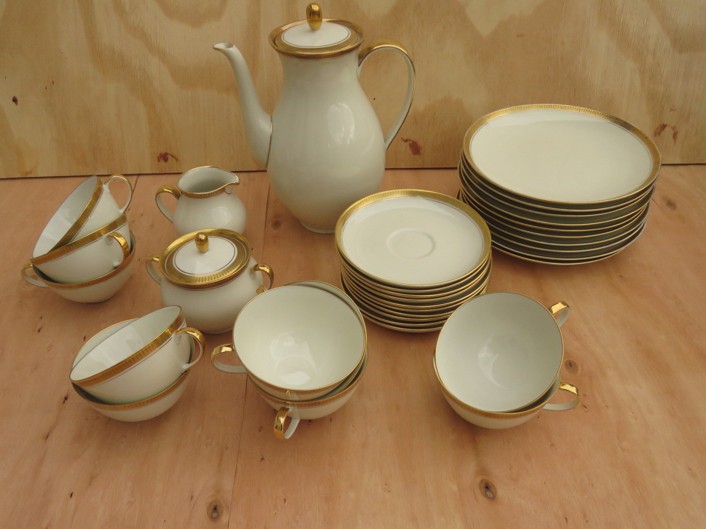 Frstenberg Bavaria Porzellan Elfenbein & Gold Service Tee oder Kaffee art  deco selten - Etsy.de
