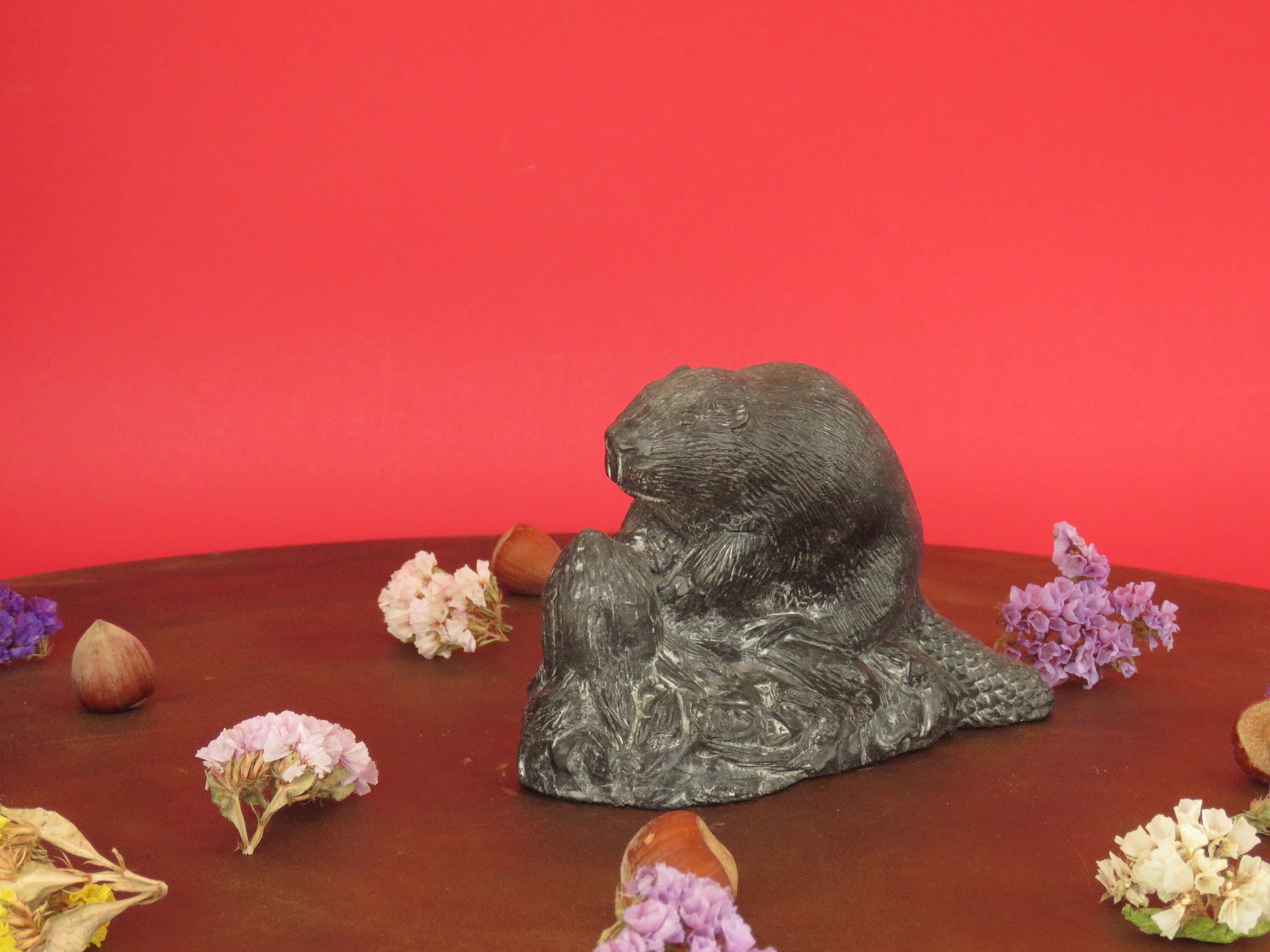 Vintage Original Wolf Sculptures Canada Beaver Grey Soapstone Etsy