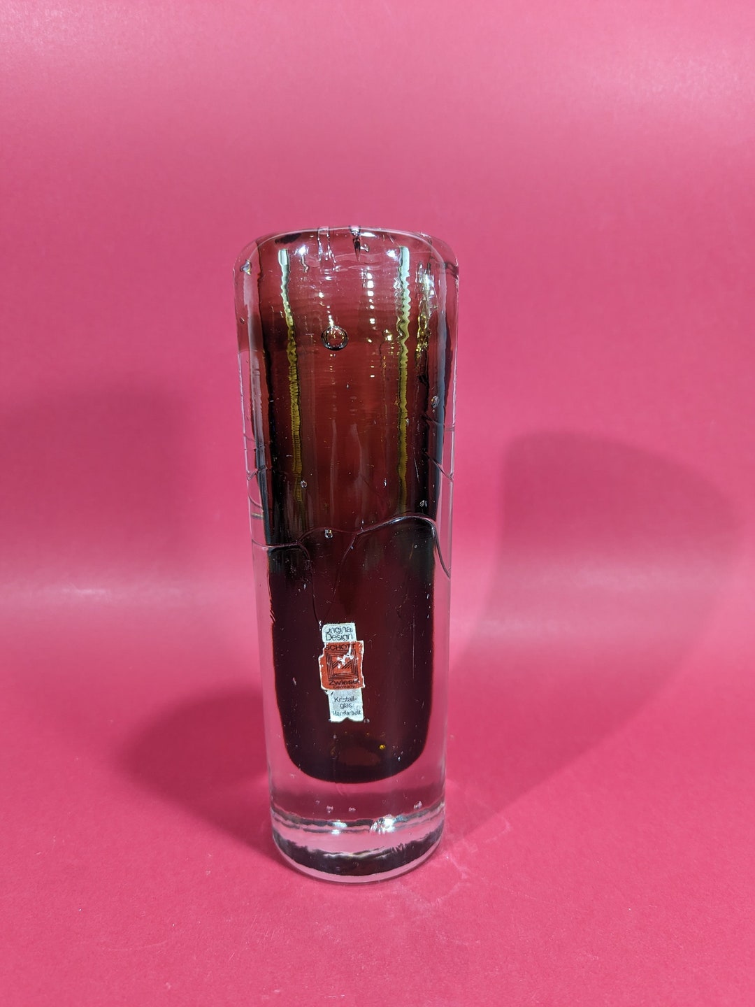 Cylindrical Brown Glass Vase by Schott Zwiesel, Retro Chic Schott