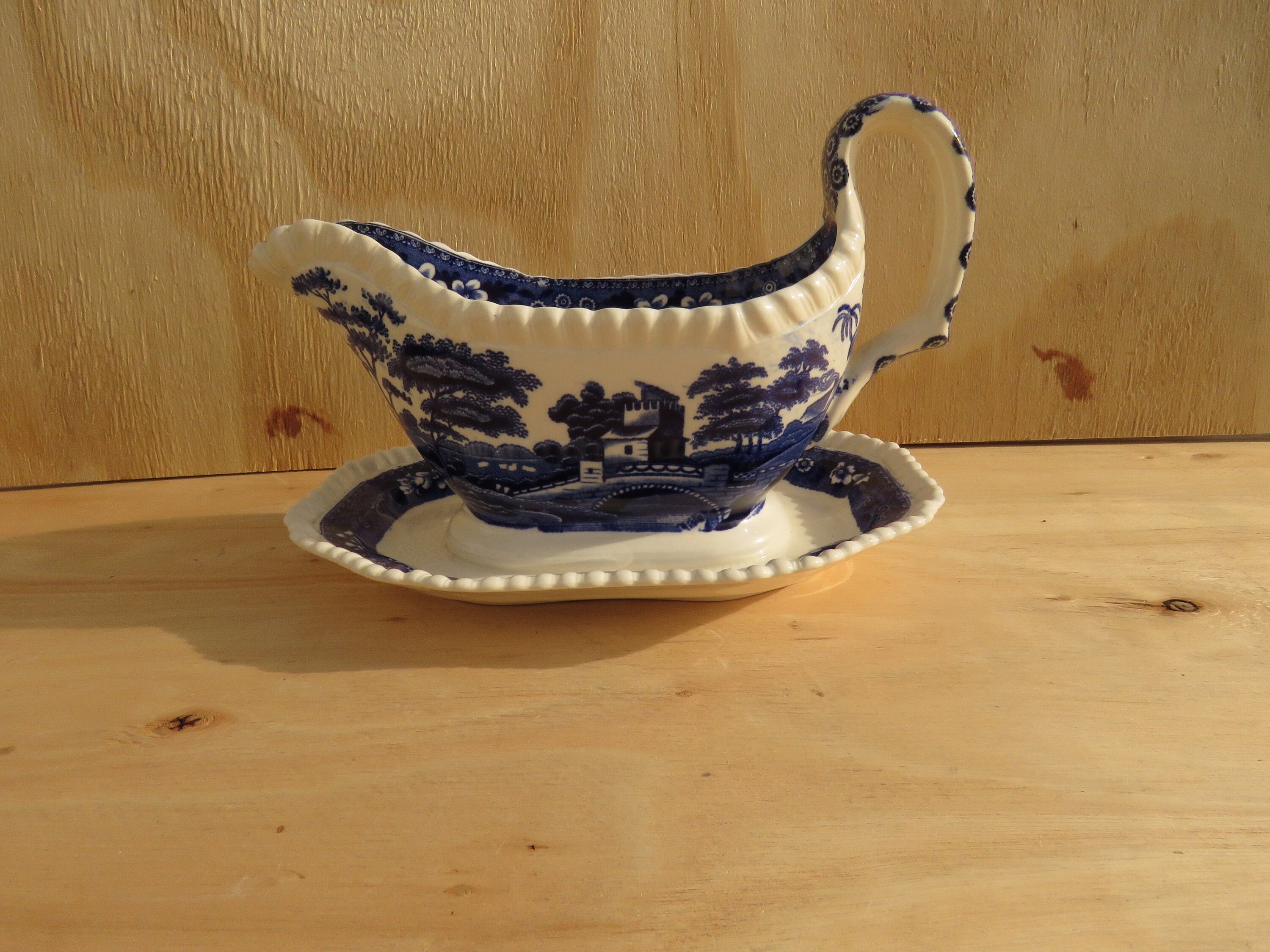 Antique Copeland Spode Blue Tower Pattern Blue and White Ironstone Blue