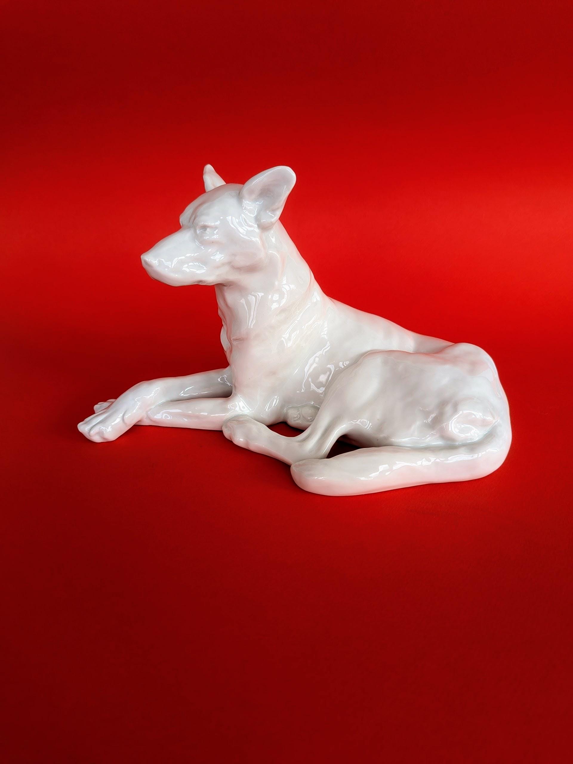 Herend Porcelain White German Shepherd Dog Figurine 1930s-1940s - Etsy