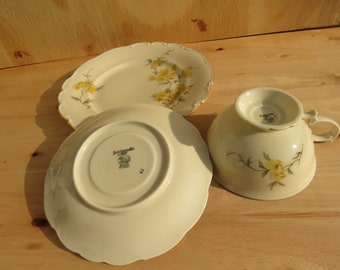 魅力的なヴィンテージ フッチェンロイター トリオ セット - カップ