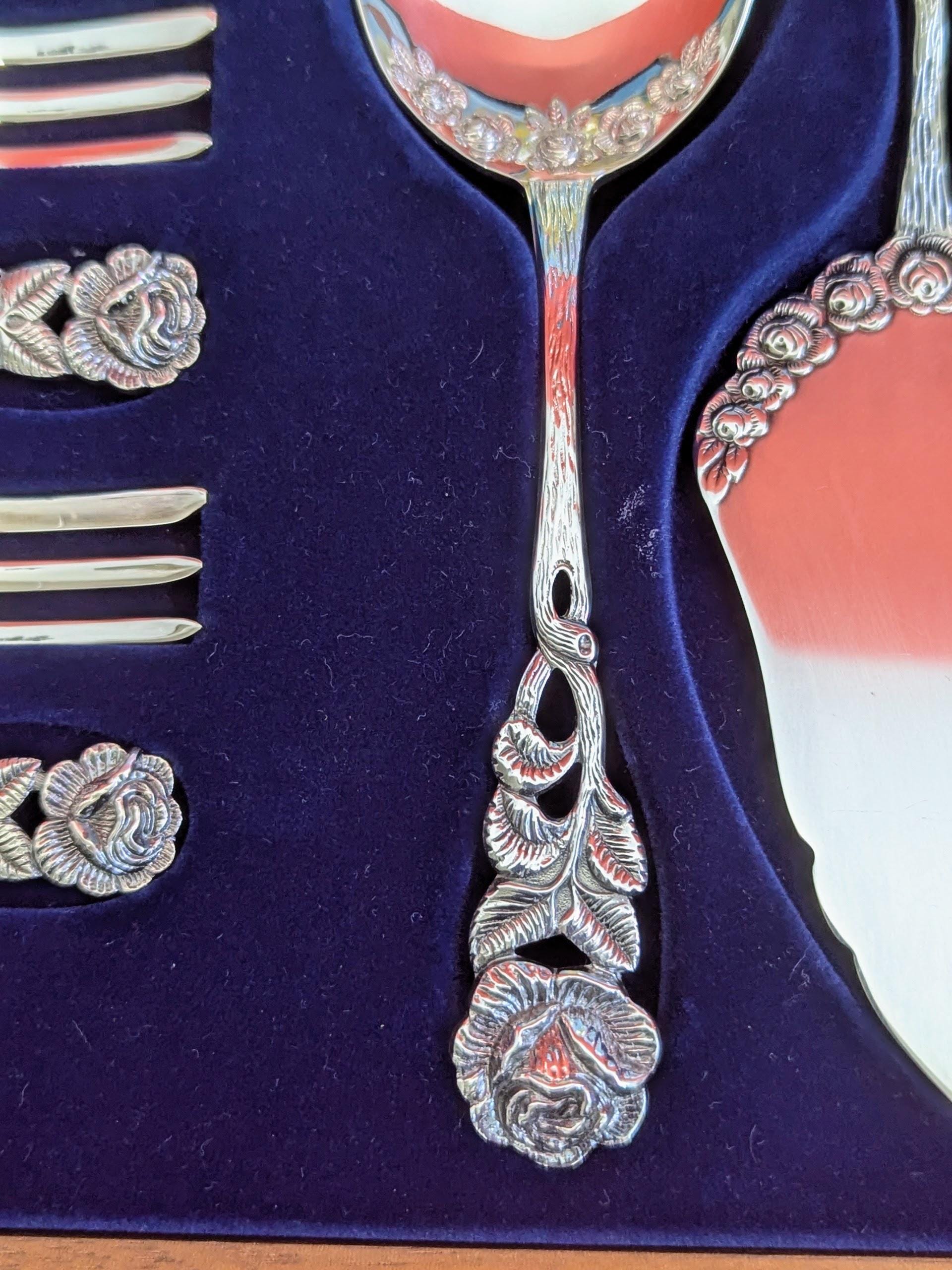 ヴィンテージ シルバーメッキ コーヒー カトラリー セット – 15 ピース