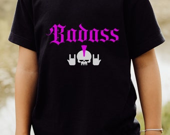 Badass Skull Youth T-Shirt, Heavy Metal Kids Shirt