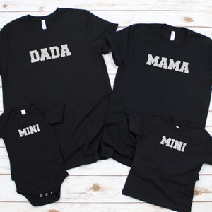 Matching family tshirts, Matching tees, Mom and mini, Mama and mini, Mom Dad baby shirts, Gift idea