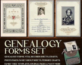 Editable Genealogy Forms: Classic Parchment Family History (PDF)