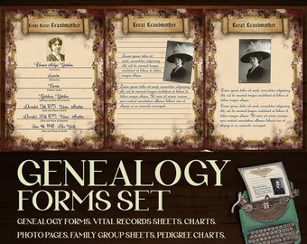 OUR FAMILY - 180+ EDITABLE genealogy forms make this genealogy template ideal to document your genealogy research as genealogy gifts