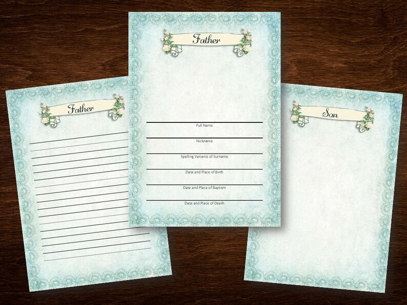 REGENCY Motif Genealogy Forms Set - 200+ EDITABLE Forms Make This the ...