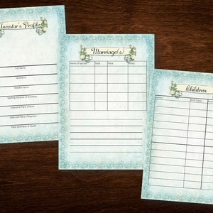 REGENCY Motif Genealogy Forms Set - 200+ EDITABLE Forms Make This the ...