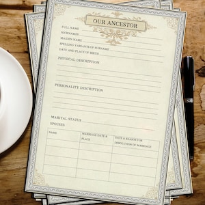 OUR FAMILY - 180+ EDITABLE Genealogy Forms Make This Genealogy Template ...