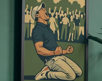 Rory McIlroy Augusta Masters Tribute, impression sur soie d'art du golf