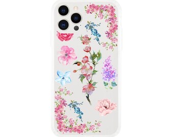 Klare Blumen Hülle für Iphone 13, iphone 12 Pro case, iphone 11, iphone X, iphone XS, iphone XR, iphone 8, iphone 7