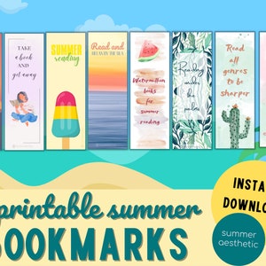 Summer Bookmarks, Printable Bookmarks, Printable Summer Bookmarks ...