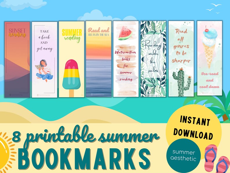 Summer Bookmarks Printable Bookmarks Printable Summer Bookmarks Summer Bookmarks Printable Bookmarks Printable Summer Bookmarks