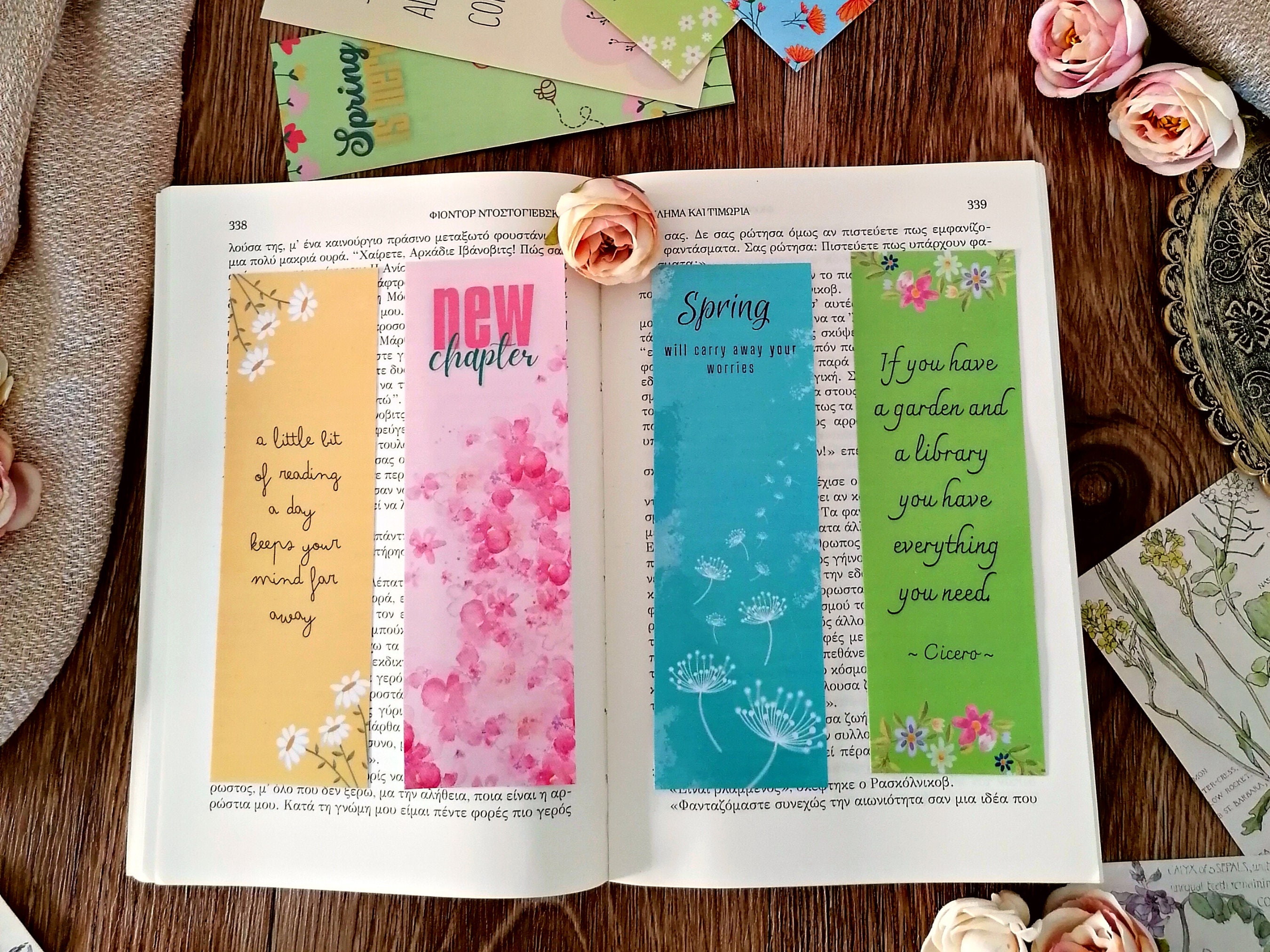 Spring Bookmarks, Printable Bookmarks, Digital Bookmarks, Bookmarks ...