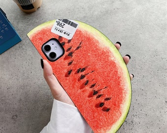 Chopper shape Watermelon panel Cute phone case iPhone 14 promax case pattern Apple 13 stand 12 full wrap drop resistant 11 silicone case