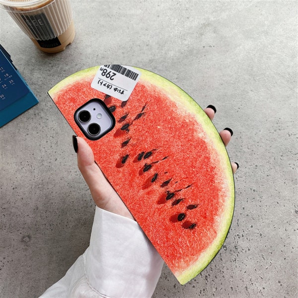 Chopper shape Watermelon panel Cute phone case iPhone 14 promax case pattern Apple 13 stand 12 full wrap drop resistant 11 silicone case