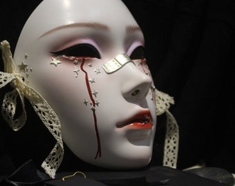 Maschera fatta a mano in stile antico, viso intero, lacrime per adulti, ballo in costume Xinghe Hanfu