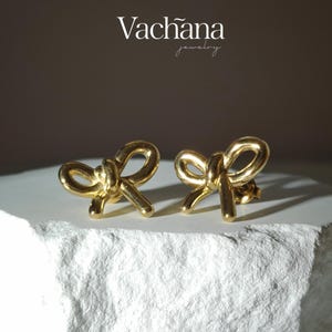 Stainless Steel Bowknot Stud Earrings (B-001)