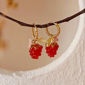 Vachana - Red Raspberry Earrings